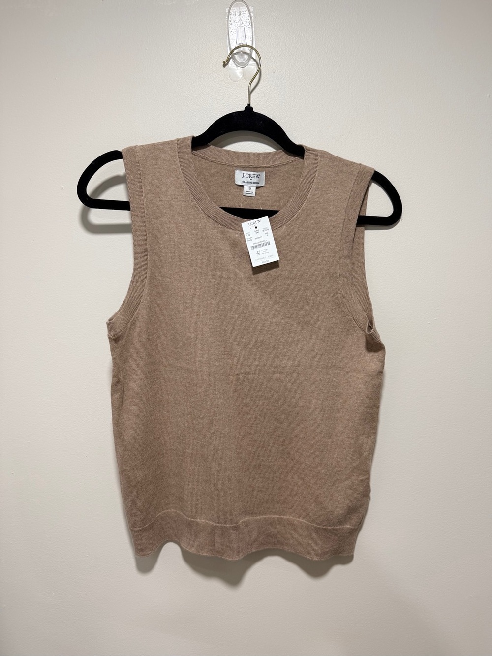 J.Crew Sleeveless Cashmere Blend Sweater Vest in Camel S - Picture 1 of 3